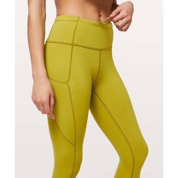 Lululemon Fast and Free Tight II 25" *Non-Reflective Nulux Golden Lime Size 4 - Picture 3 of 9